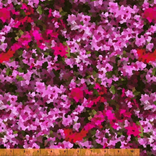 Pink Burgundy Pixellated Fabric BTHY Homeward for Windham Fabrics 50807-X HALF YARD Quilting cotton Masks