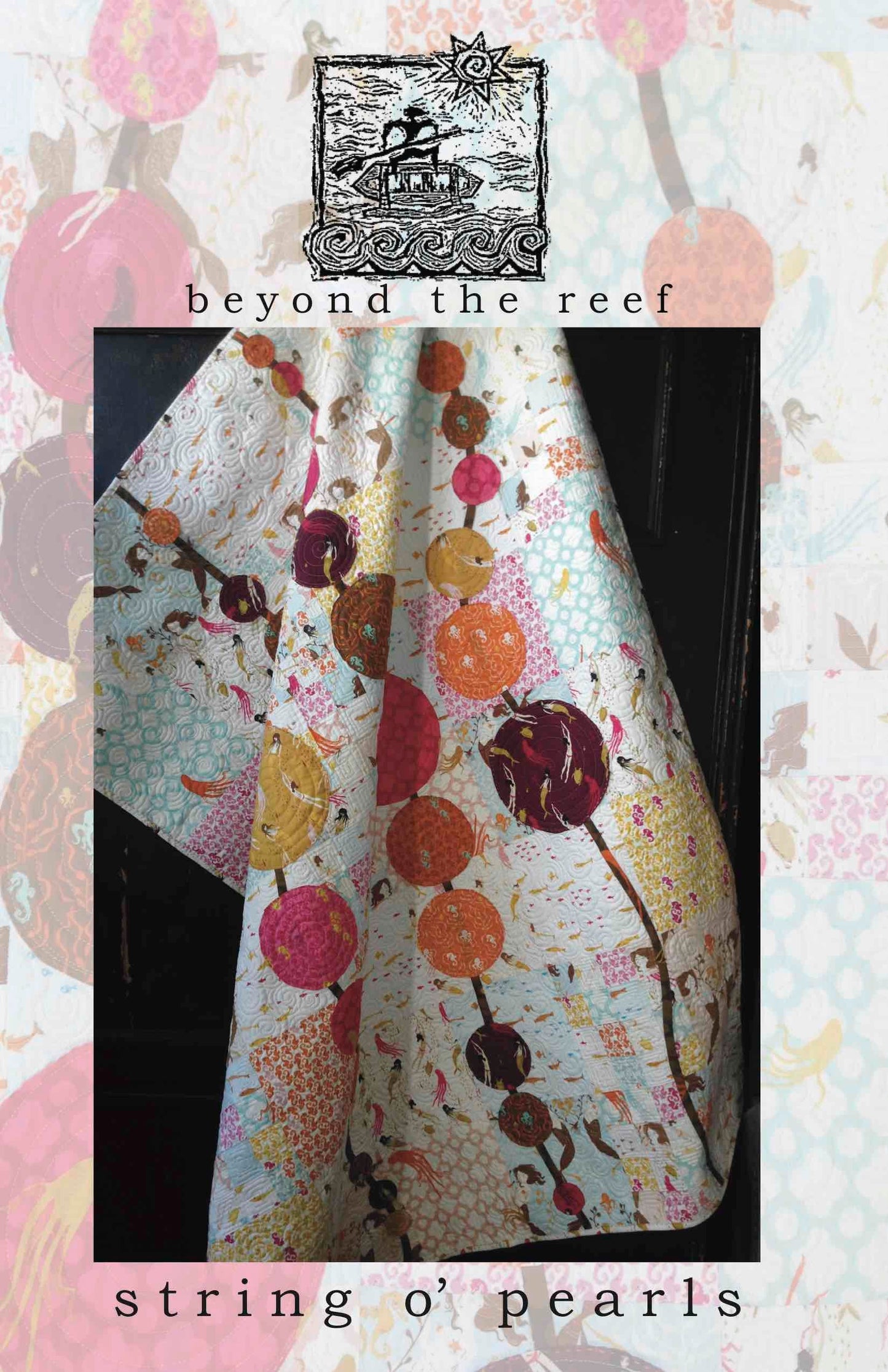 STRING O Pearls quilt pattern by Natalie Barnes beyond the reef patterns Modern Quilting Modern Quilt Pattern Patchwork