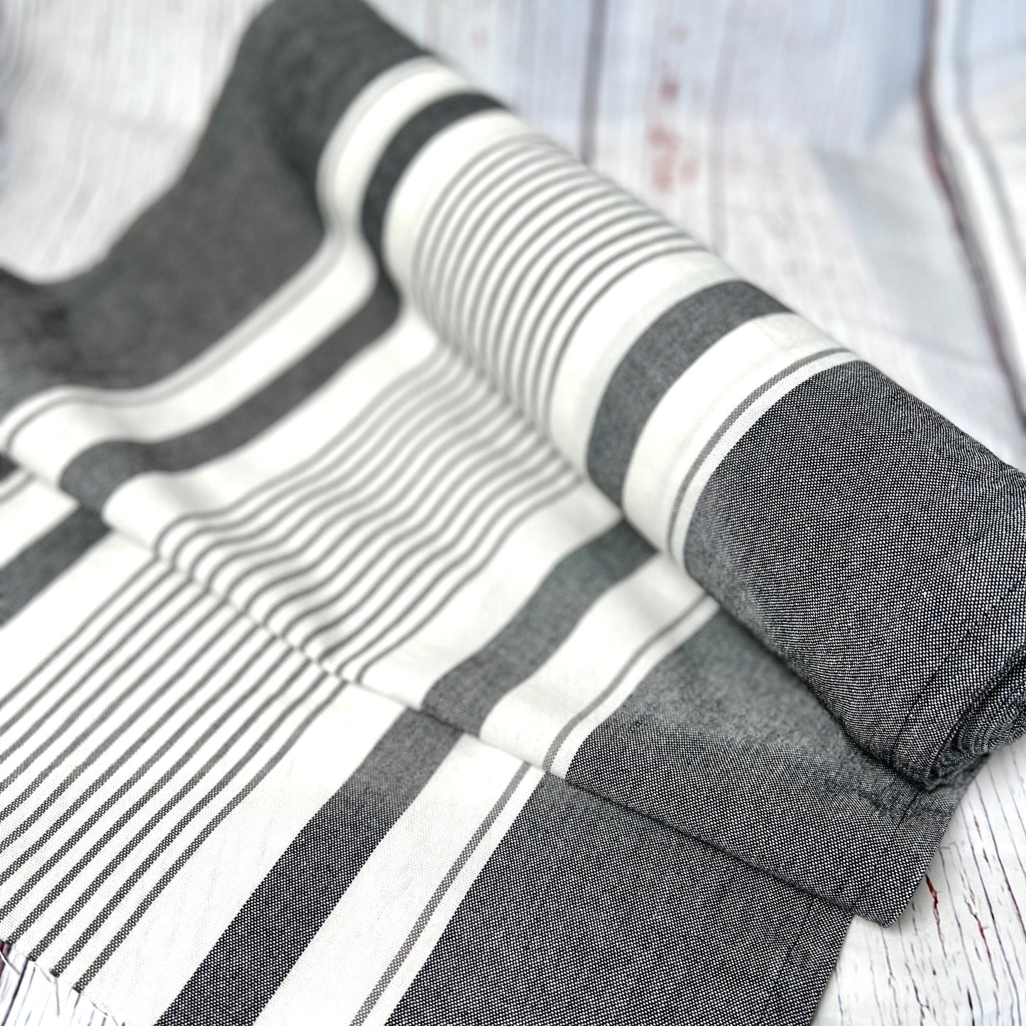 Lakeside 18 in Toweling by Pieces to Treasure Moda toweling by the yard BTY Black and White stripes 18 in wide 1 yard listing Moda