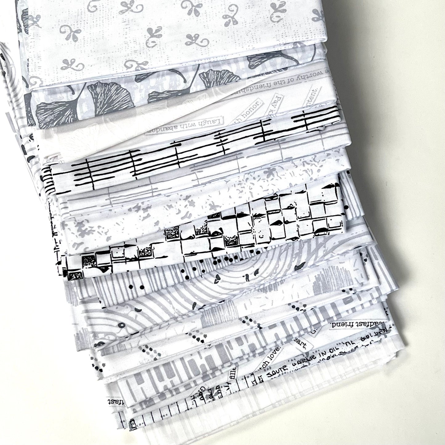 Low Volume bundle SIXTEEN HALF YARDS Black White Grey Gray Fabrics Makers Collage Natalie BarnesQuilting cotton fabric