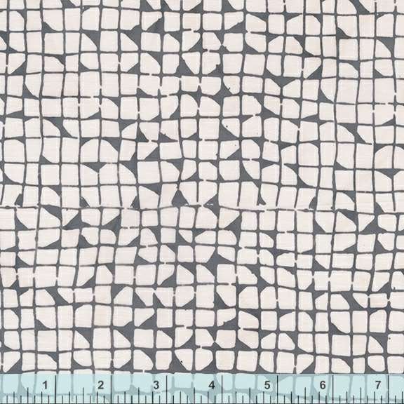 Mist Color White and Gray Garden Wall Pattern - BTHY - Anthology Fabrics Island Garden - 100 percent premium cotton Batik Low Volume