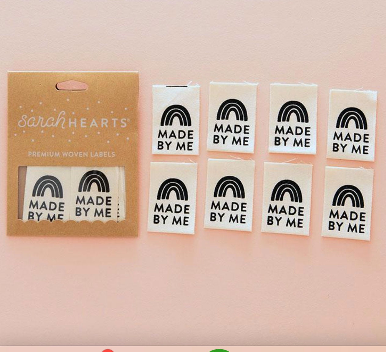 Sarah Hearts Sew in Labels Made by Me Eight 8 per package