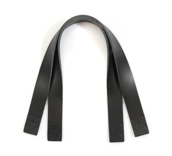Leather bag handles 14 inch Genuine Leather Bag Strap Black with Pre Cut Sewing Holes