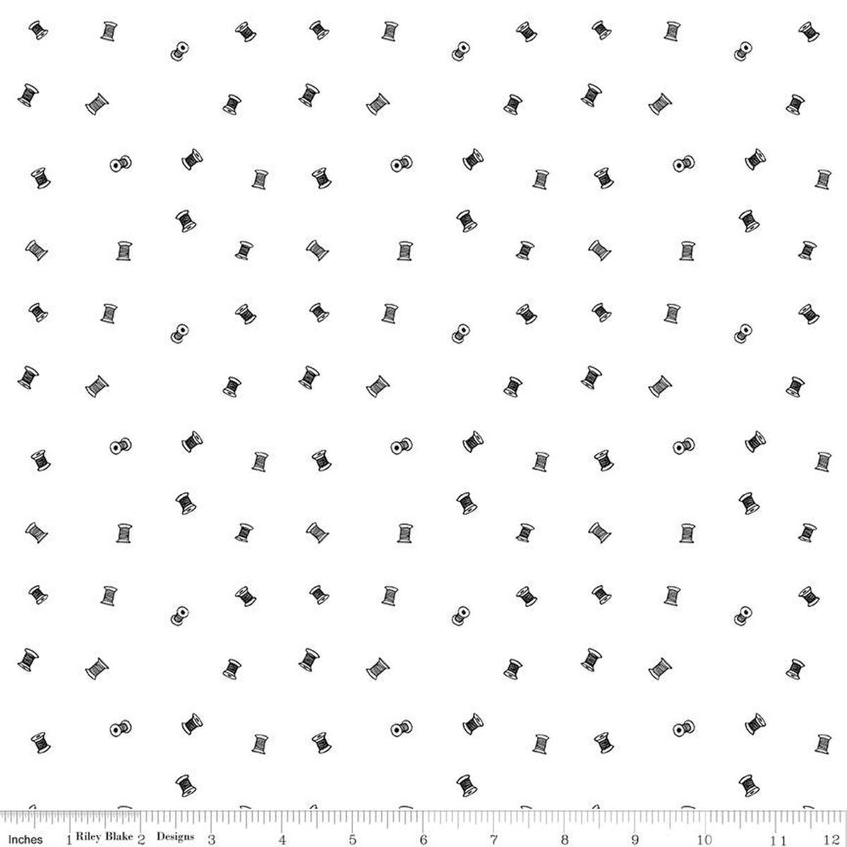 Sew Journal Tiny Spools fabric novelty print Premium quilting cotton