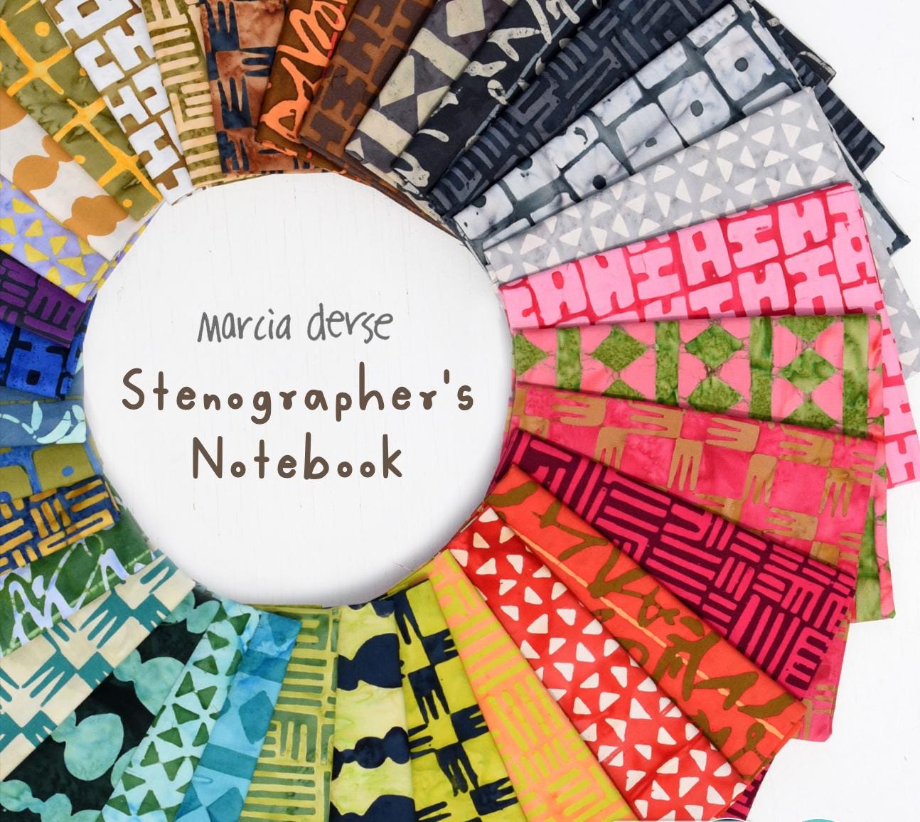 Marcia Derse Stenographers Notebook batik fabric HI color Macaron Pink Pink on Pink BTHY