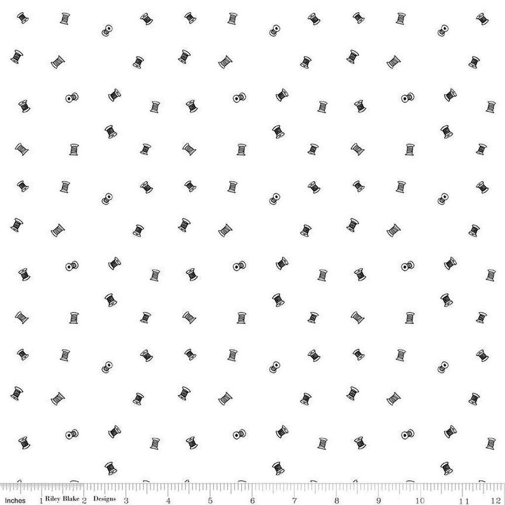 Sew Journal Tiny Spools fabric novelty print Premium quilting cotton