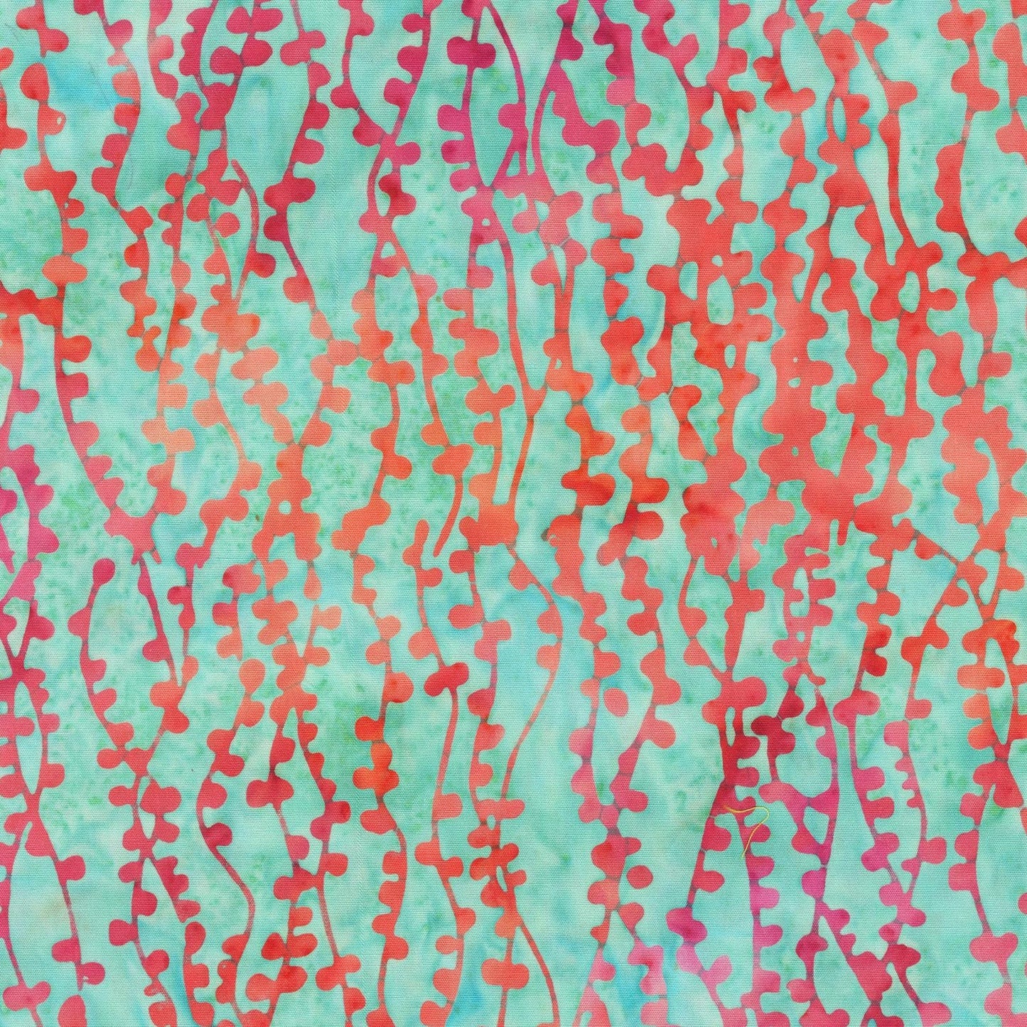 Peacock Color Blue and Pink String of Pearls Pattern - BTHY Anthology Fabrics - Island Garden - 100 percent premium cotton Batik Low Volume