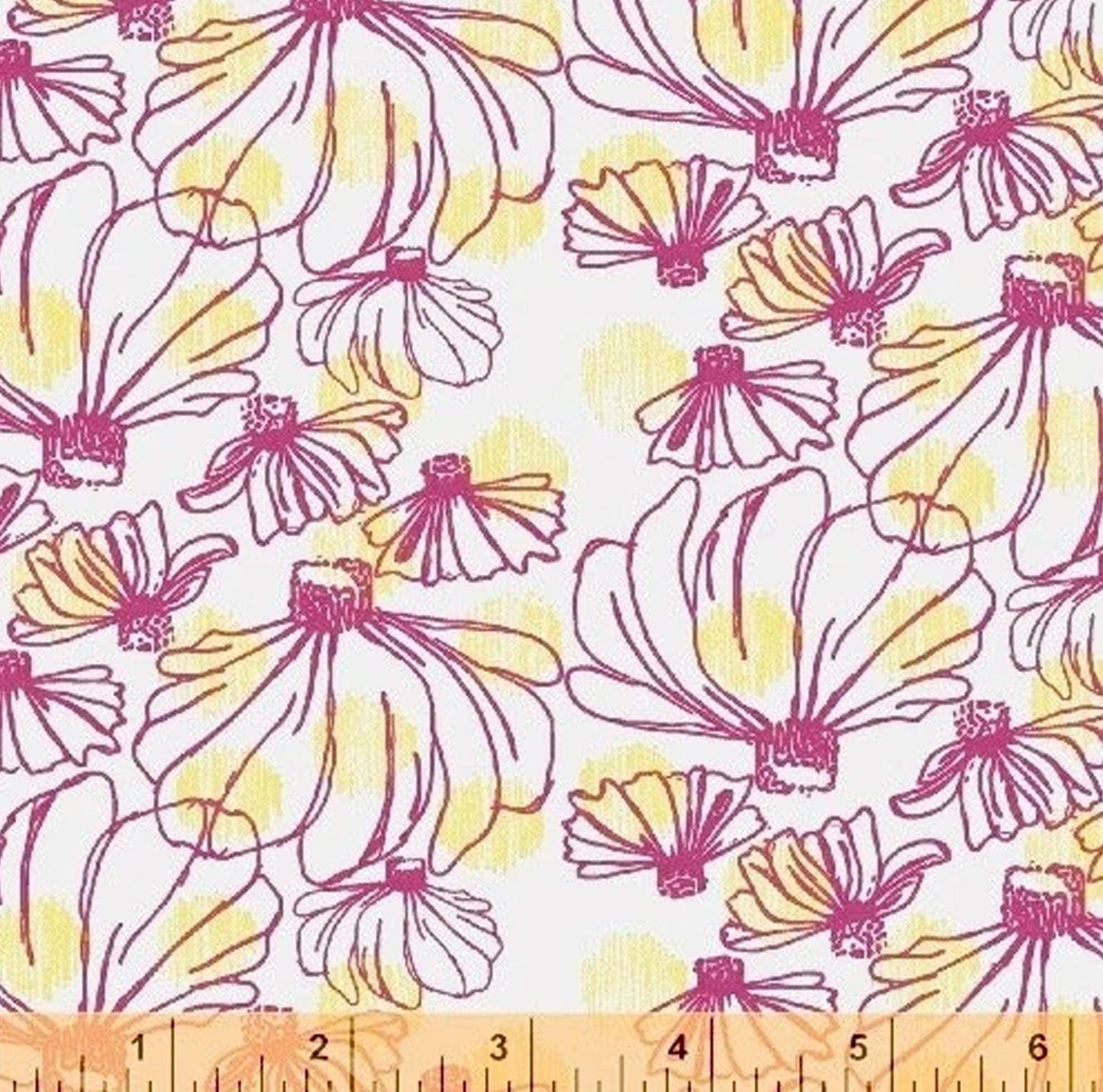 Homeward for Windham Fabrics "Summer Dress" White Pink Yellow HALF YARD 100% quilting cotton