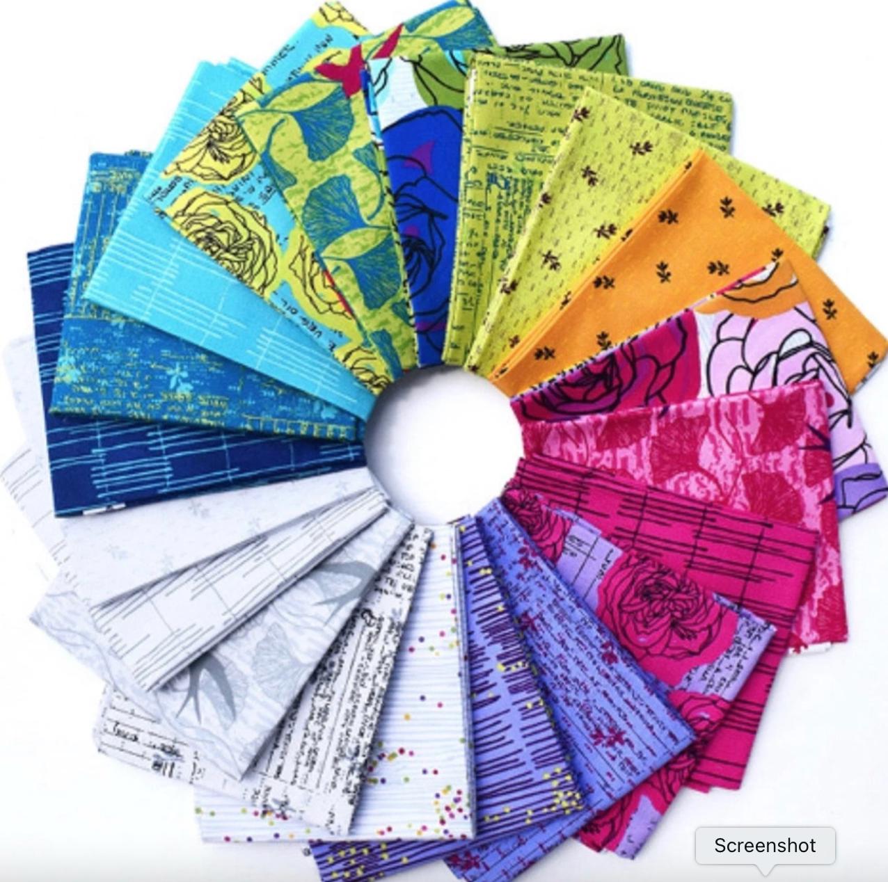 BTHY Purple and Pink Recipe Cards Norma Rose Fabric 52012 5 Quilting Cotton Half yard bundle