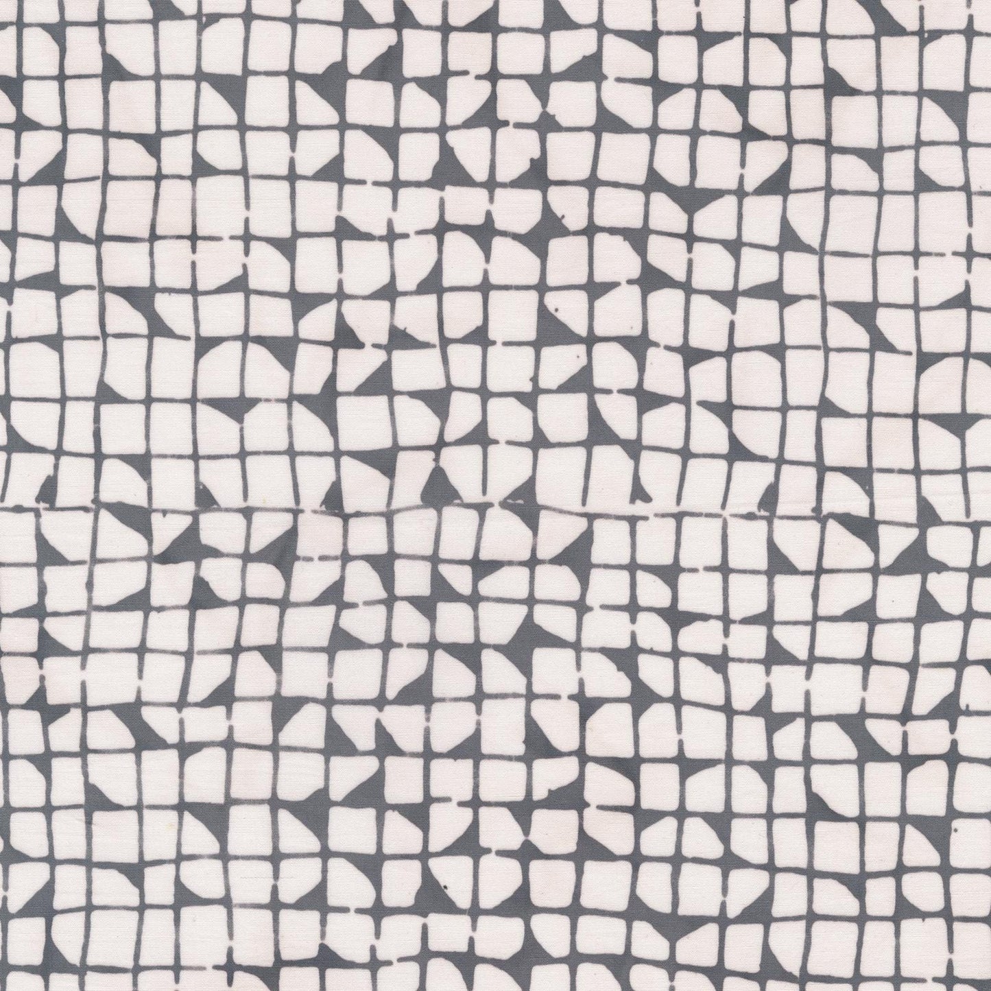 Mist Color White and Gray Garden Wall Pattern - BTHY - Anthology Fabrics Island Garden - 100 percent premium cotton Batik Low Volume