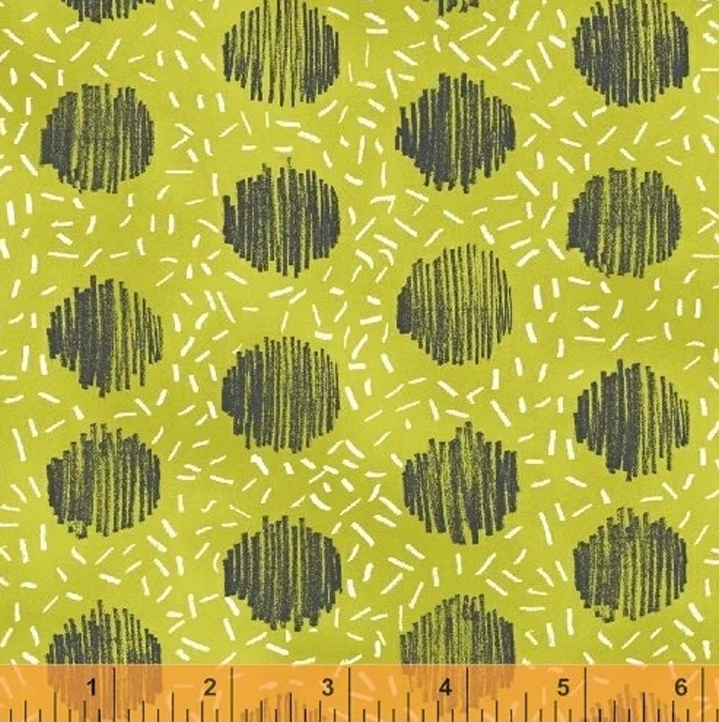 Polka Dot gray on green Homeward fabric BTHY by Natalie Barnes for Windham Fabrics gray dot on green background 50812 Cotton Quilting