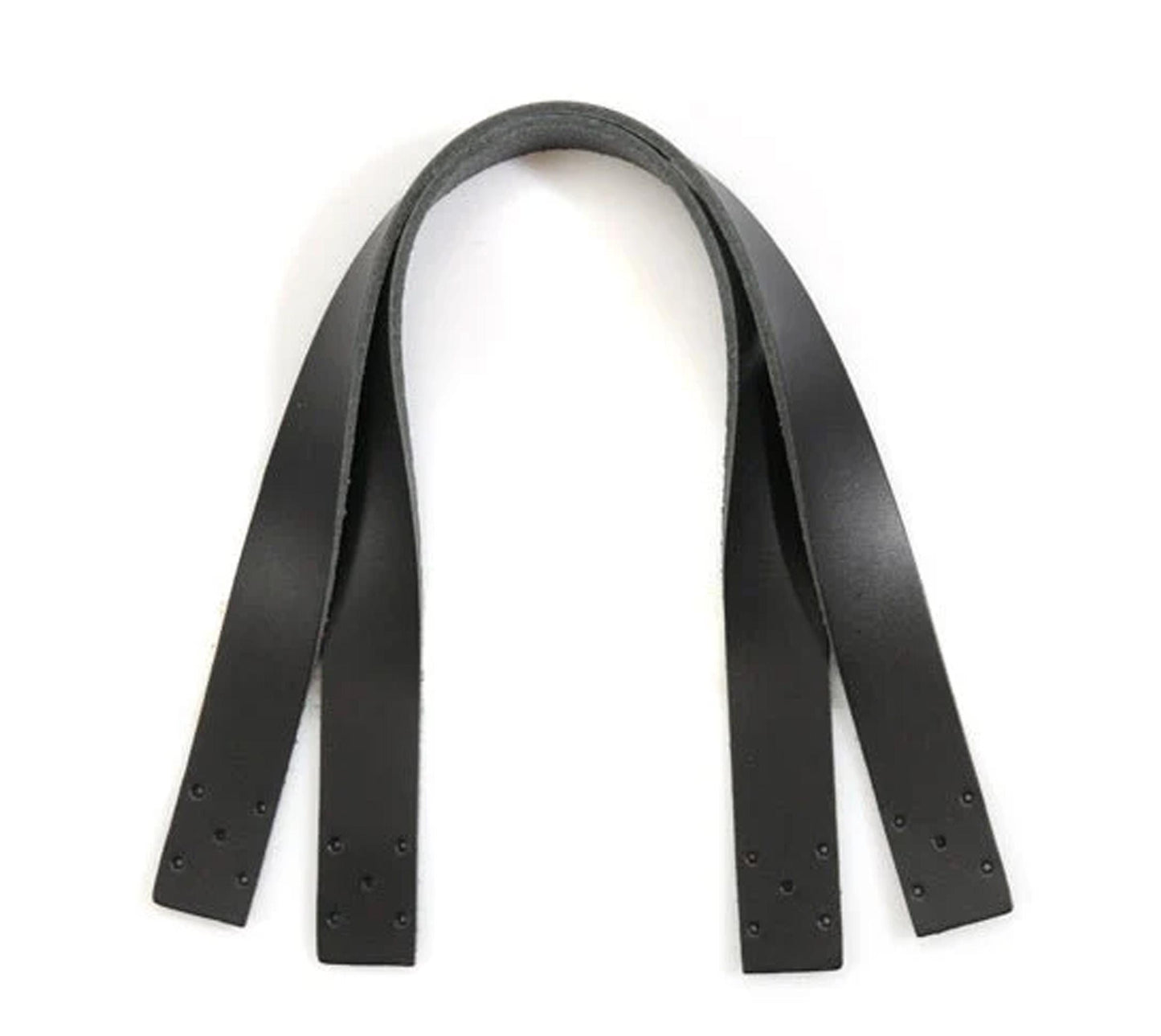 Leather bag handles 14 inch Genuine Leather Bag Strap Black with Pre Cut Sewing Holes