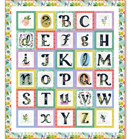ABC's In Bloom fabric TWO YARDS Wild Meadow Kelly Angelovic Premium quilting cotton