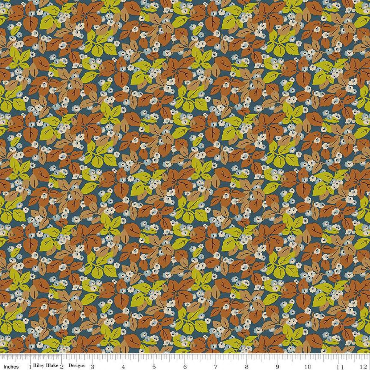 LIBERTY FABRICS Woodland Walk Misty Morning Rustling Leaves Color A BTHY by the half yard Premium Lasenby Cotton