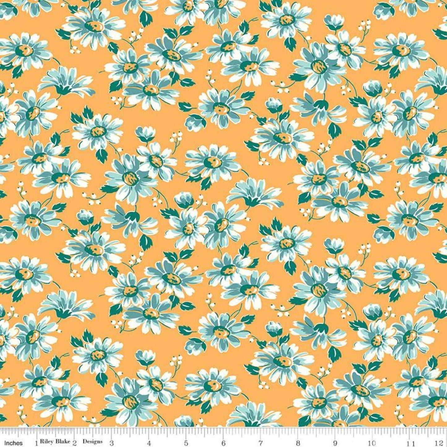 Lori Holt Flea Market fabric BTHY Floral Color Daisy Golden Yellow Premium quilting cotton