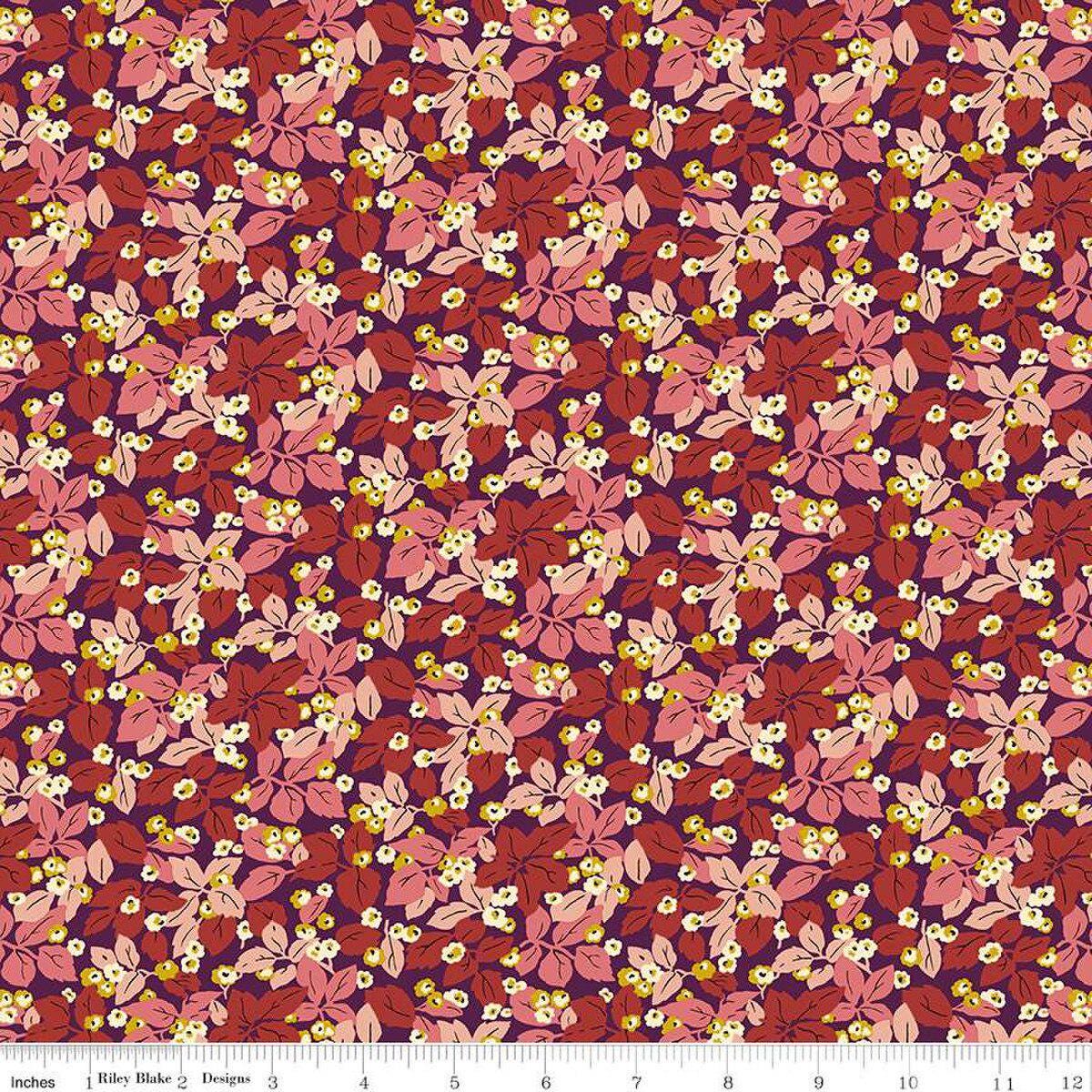 LIBERTY FABRICS Woodland Walk Misty Morning Rustling Leaves Color C BTHY by the half yard Premium Lasenby Cotton
