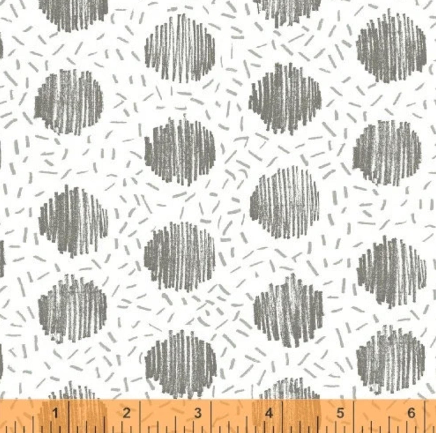 HOMEWARD fabric by Windham Fabrics Natalie Barnes Polka Dot Grey and White fabric Cotton HALF YARD