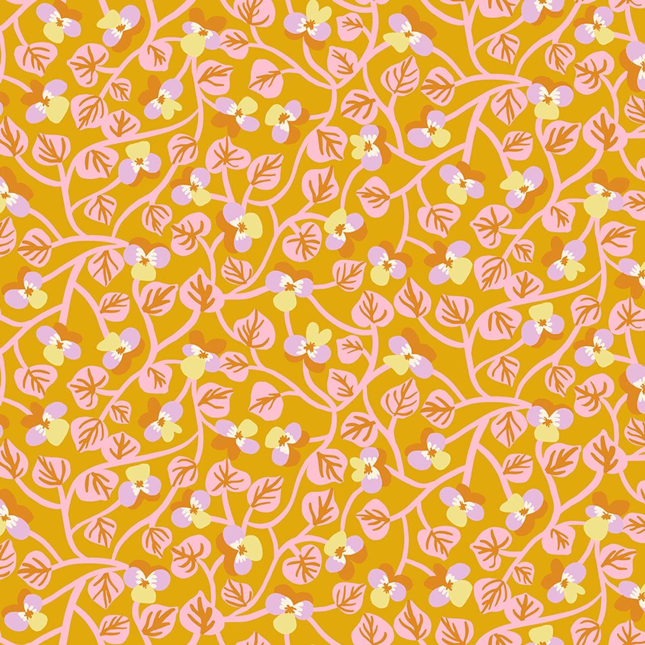 BTHY Ruby Star Society Bird is the Word goldenrod yellow orange fabric Premium Quilting cotton