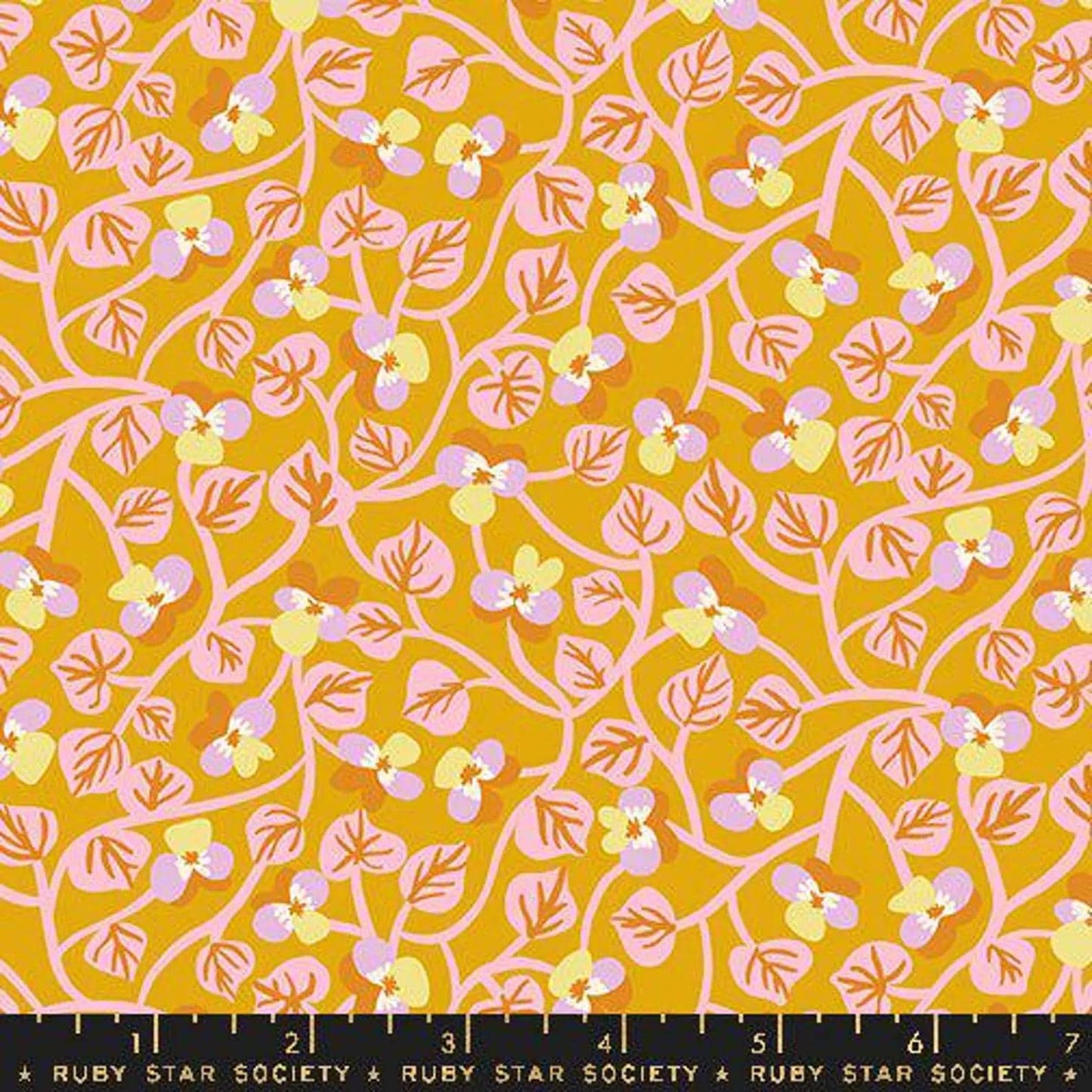 BTHY Ruby Star Society Bird is the Word goldenrod yellow orange fabric Premium Quilting cotton