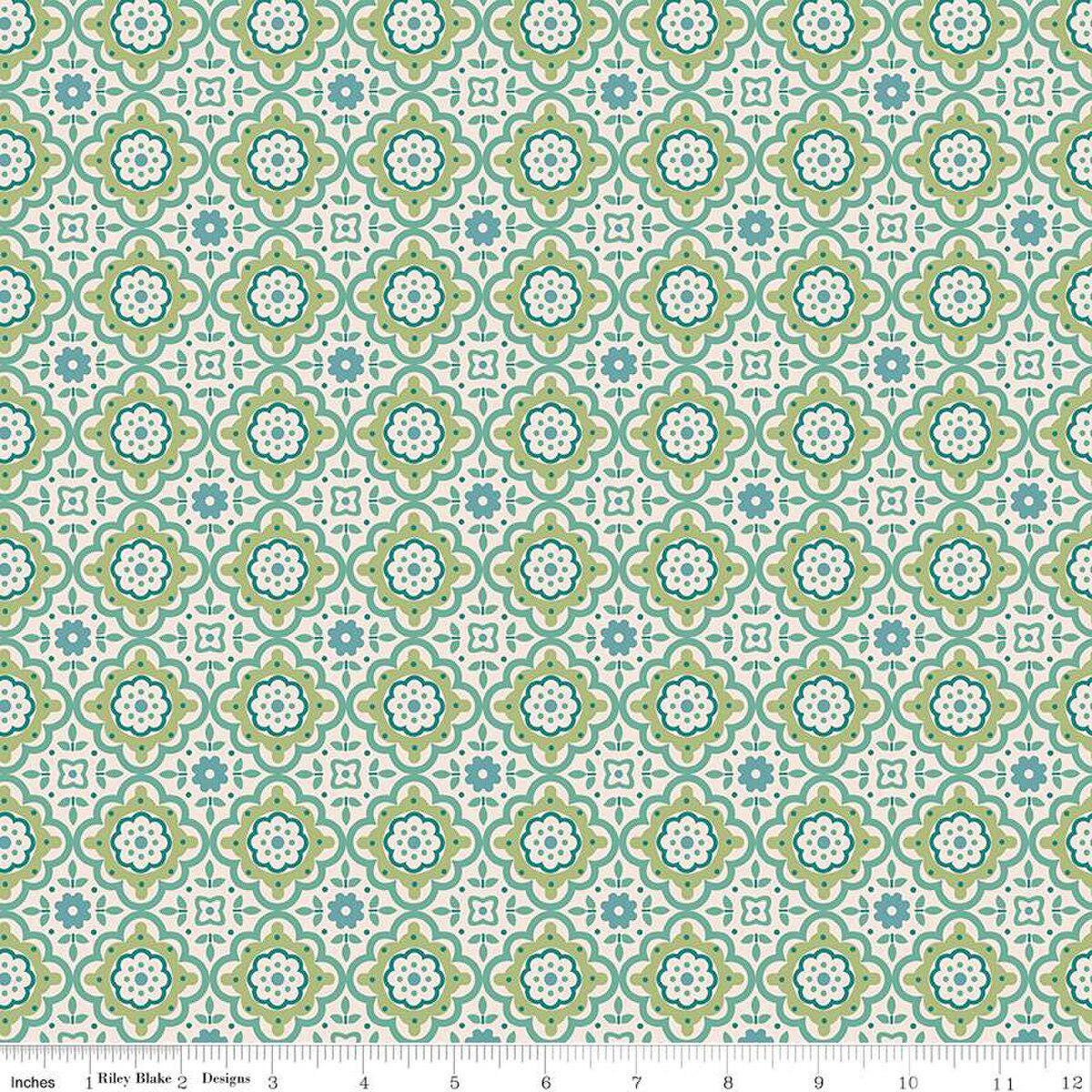 Piece and Plenty Cheerful Sea Glass Lori Holt Fabric Riley Blake C15882 Seaglass