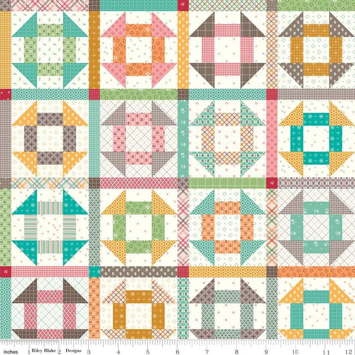 Lori Holt Prim Churndash fabric BTY by the yard Color Cream C9708-CREAM Riley Blake