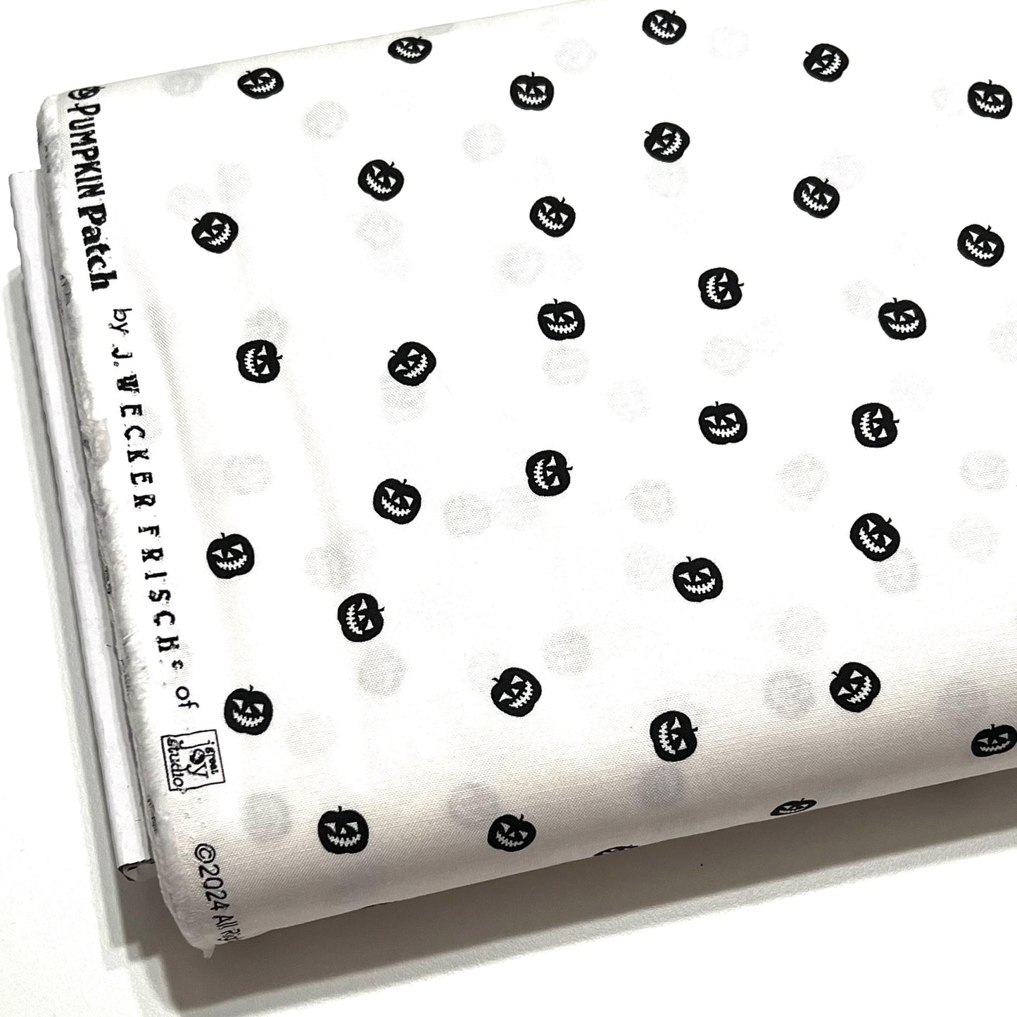 BTY Pumpkin Toss Pumpkin Patch Fabric Riley Blake Fabric Black and White Design Cotton