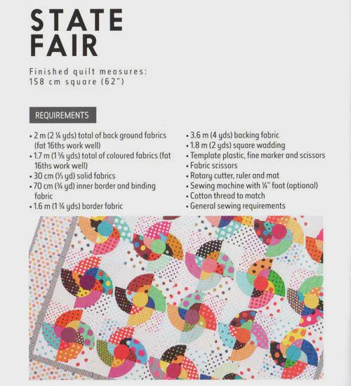 State Fair quilt pattern 62" x 62" by Jen Kingwell Design Modern Quilt Pattern Modern Quilting