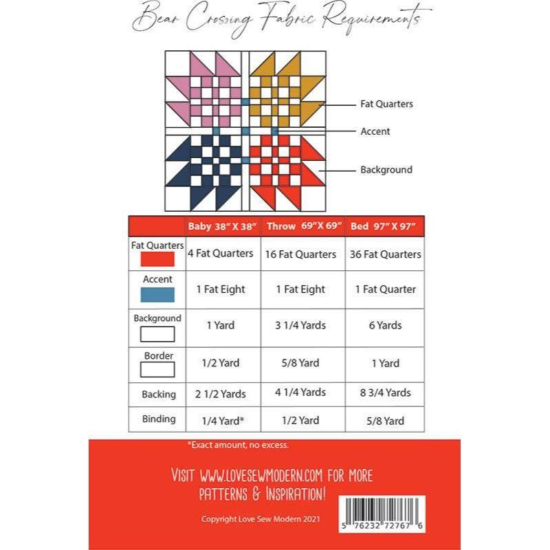 Bear Crossing Quilt pattern by Erin Grogan of Love Sew Modern Modern Quilt Pattern Modern Quilting