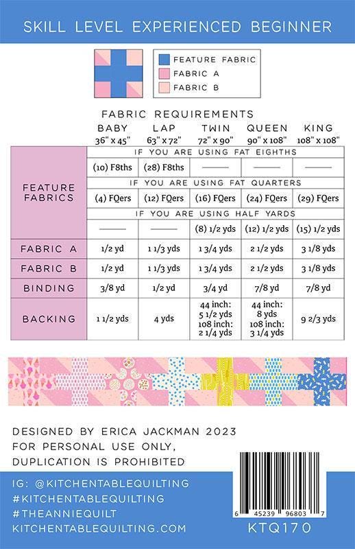 The Annie Quilt quilt pattern multiple sizes by Erica Jackman Modern Quilt Pattern Modern Quilting