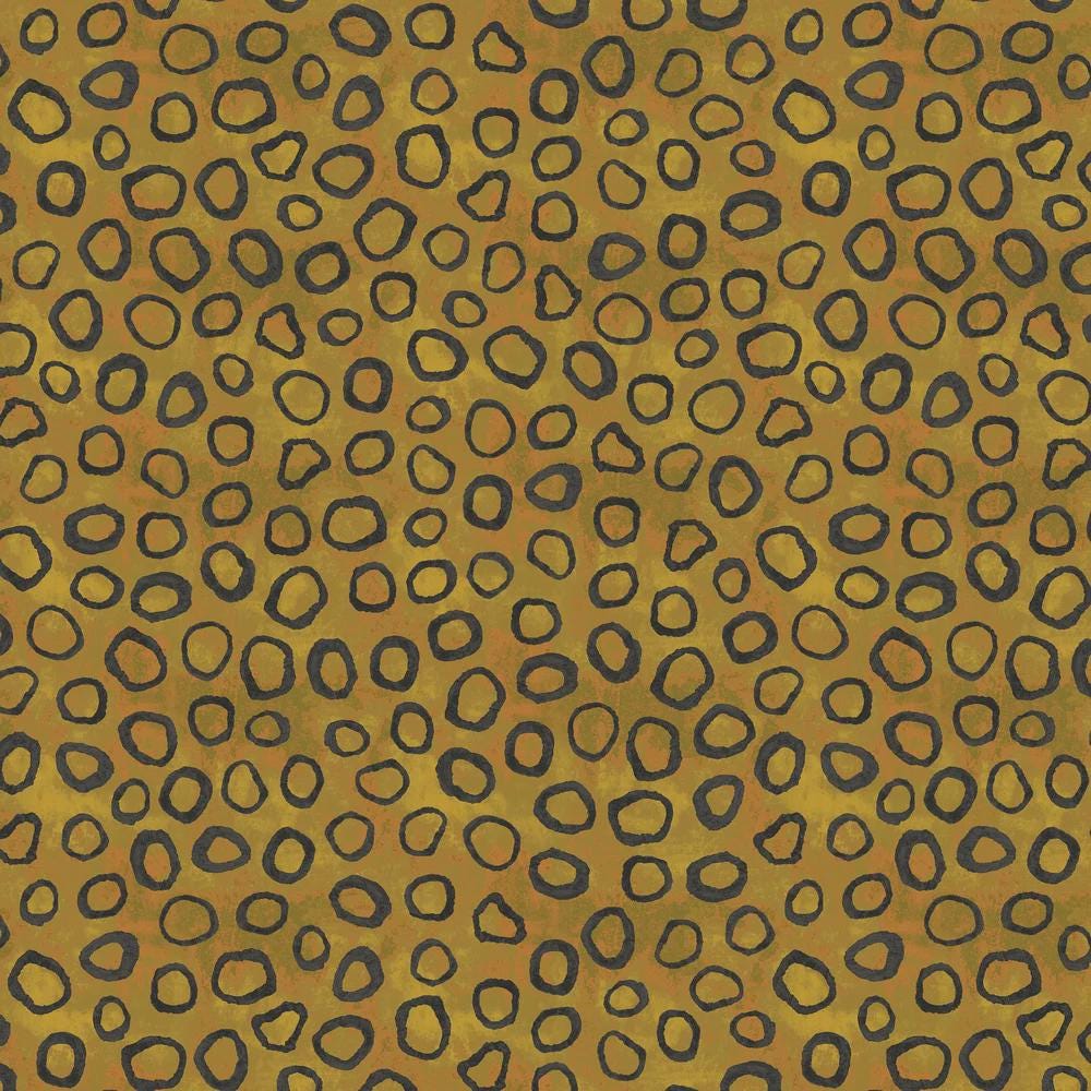 NEW Sketchbook 21 Ocelot Gems Yellow and Black fabric BTHY by Marcia Derse premium quilting cotton