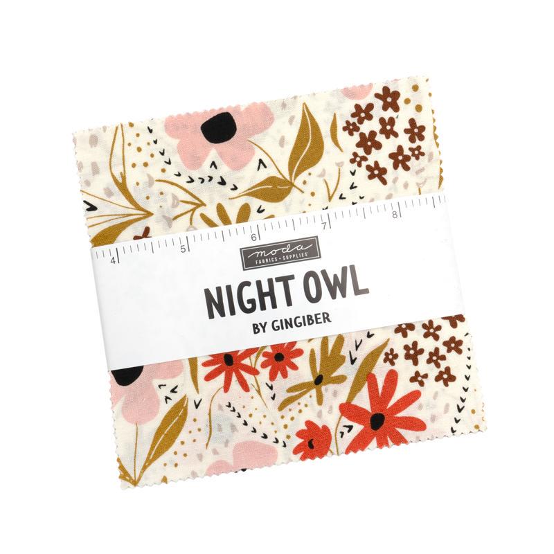 NEW Night Owl by Gingiber Charm Pack Bundle 42 pieces of 27 fabrics premium quilting cotton