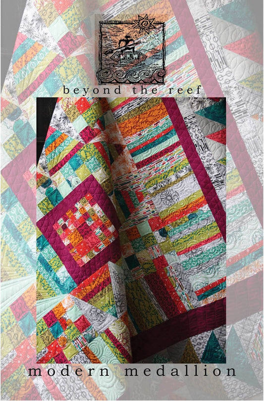 Modern Medallion quilt pattern by beyond the reef Quilting