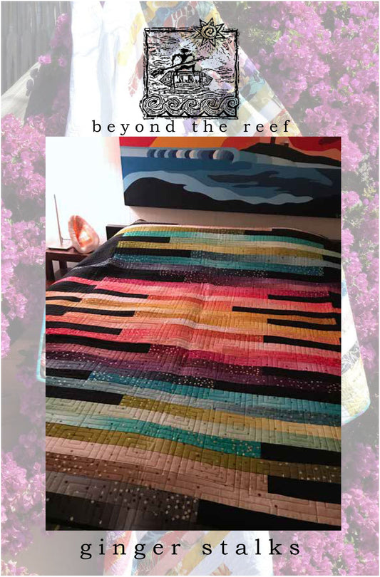 GINGER STALKS quilt pattern by beyond the reef Modern Quilt Pattern Modern Quilting 80 x 80 size