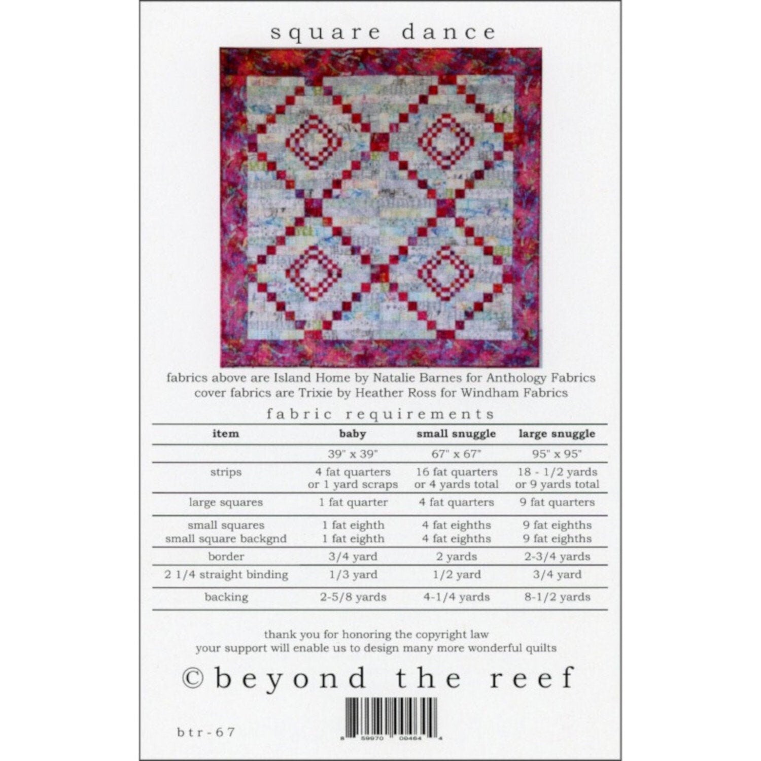 Quilt Pattern Square Dance by Natalie Barnes beyond the reef pattern Modern Quilt Modern Patchwork