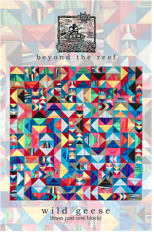 DIGITAL WILD GEESE quilt pattern by Natalie Barnes beyond the reef patterns Modern Quilting Modern Quilt