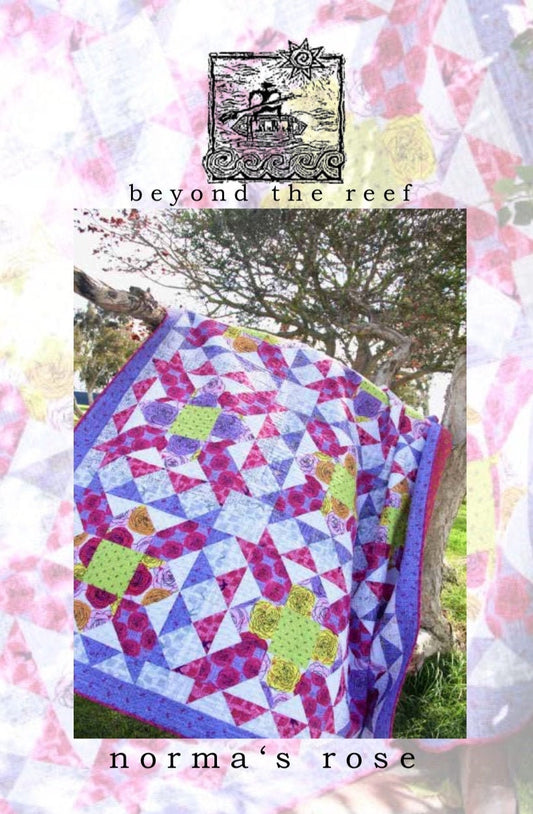 NORMA'S ROSE quilt pattern 78 x 78 by beyond the reef Modern Quilt Pattern Modern Quilting