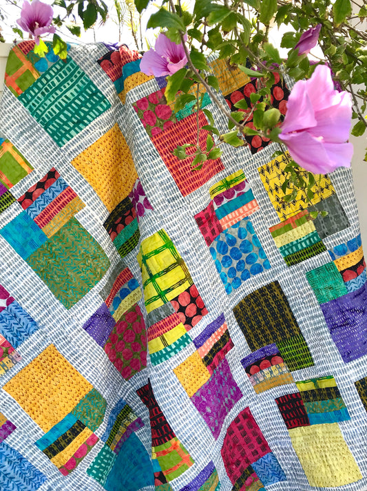 Flower Stalls by Natalie Barnes from beyond the reef patterns quilt pattern Modern Quilt Modern Quilt pattern Beginner Quilt