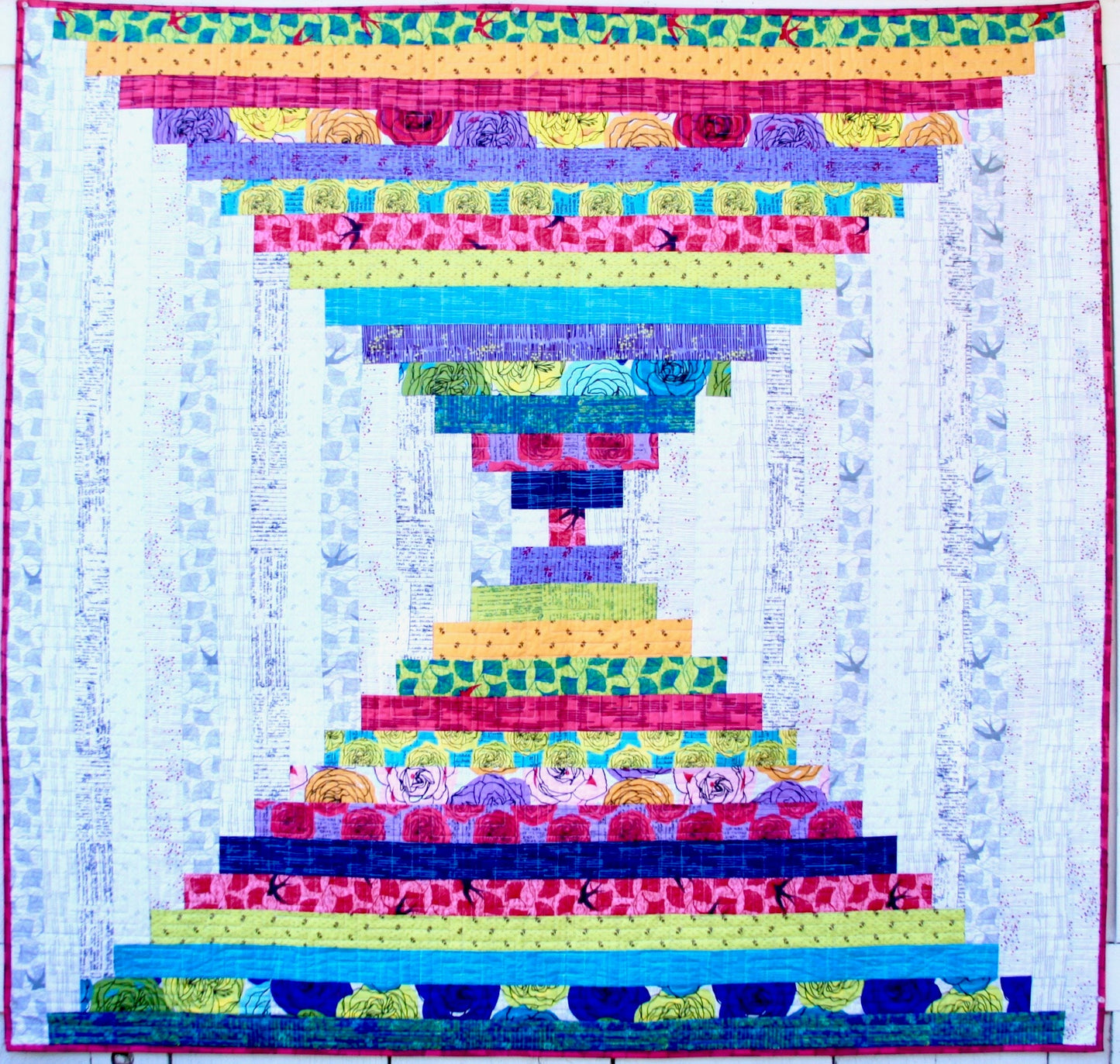 FLOWER GARDEN STEPS quilt pattern with Norma Rose fabric by beyond the reef Modern Quilt Pattern Modern Quilting