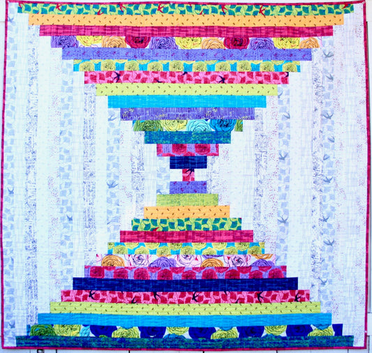 FLOWER GARDEN STEPS quilt pattern with Norma Rose fabric by beyond the reef Modern Quilt Pattern Modern Quilting
