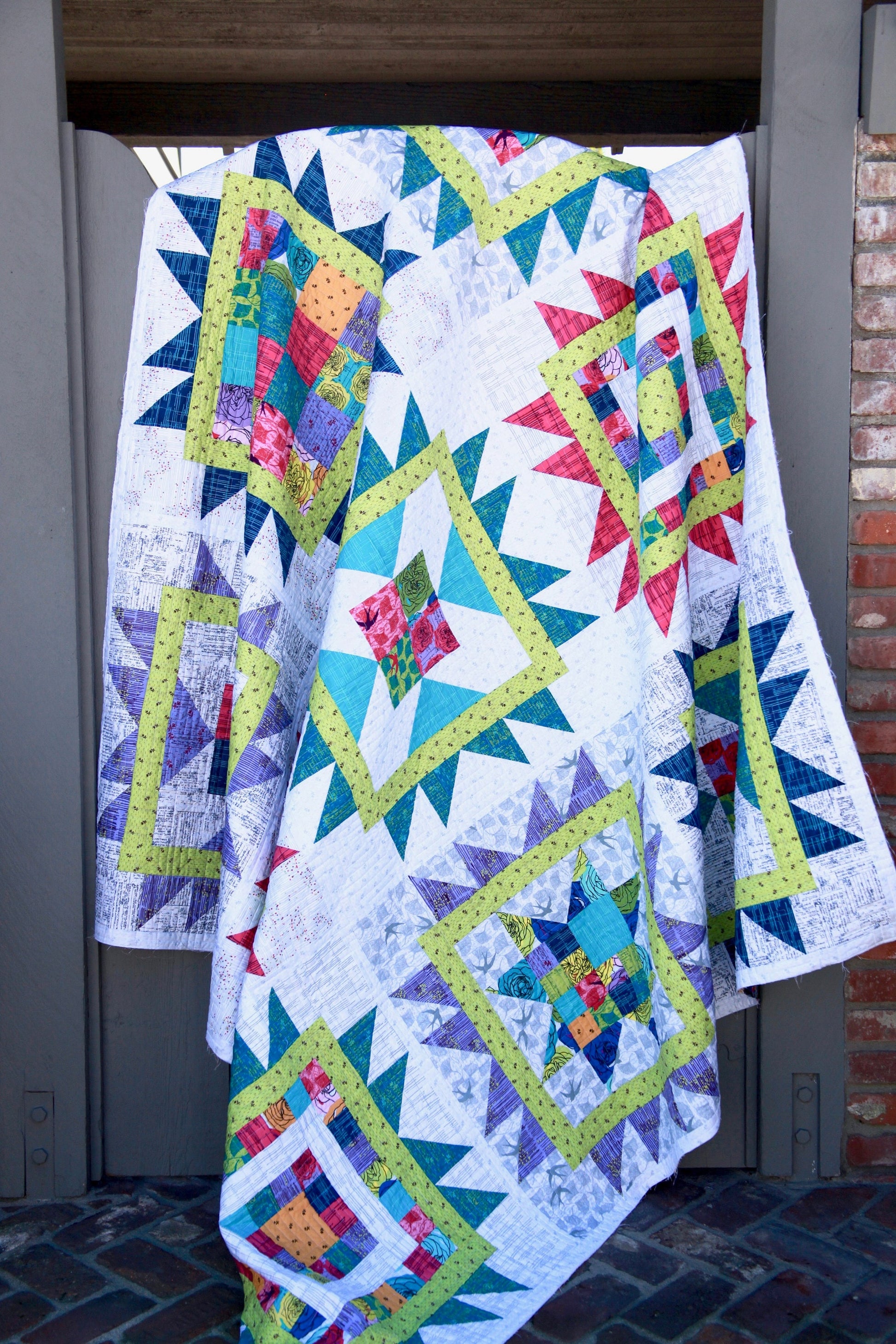 BIG STARRY SKY quilt pattern 88 x 88 Norma Rose fabric beyond the reef Modern Quilt Pattern Modern Quilting