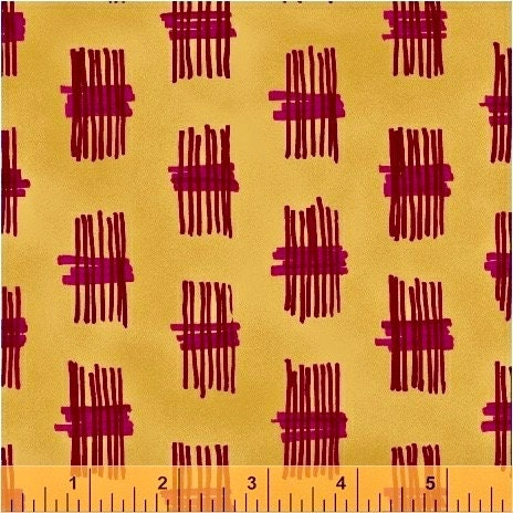 Half Yard Gold and Magenta Pink fabric Homeward by Natalie Barnes Quilting Cotton BTHY