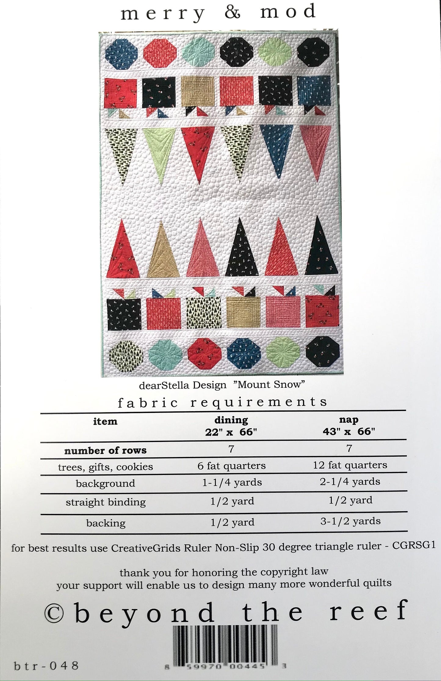 Merry and Mod quilt pattern beyondthereef Natalie Barnes Modern Quilting Modern Quilt Christmas Quilt