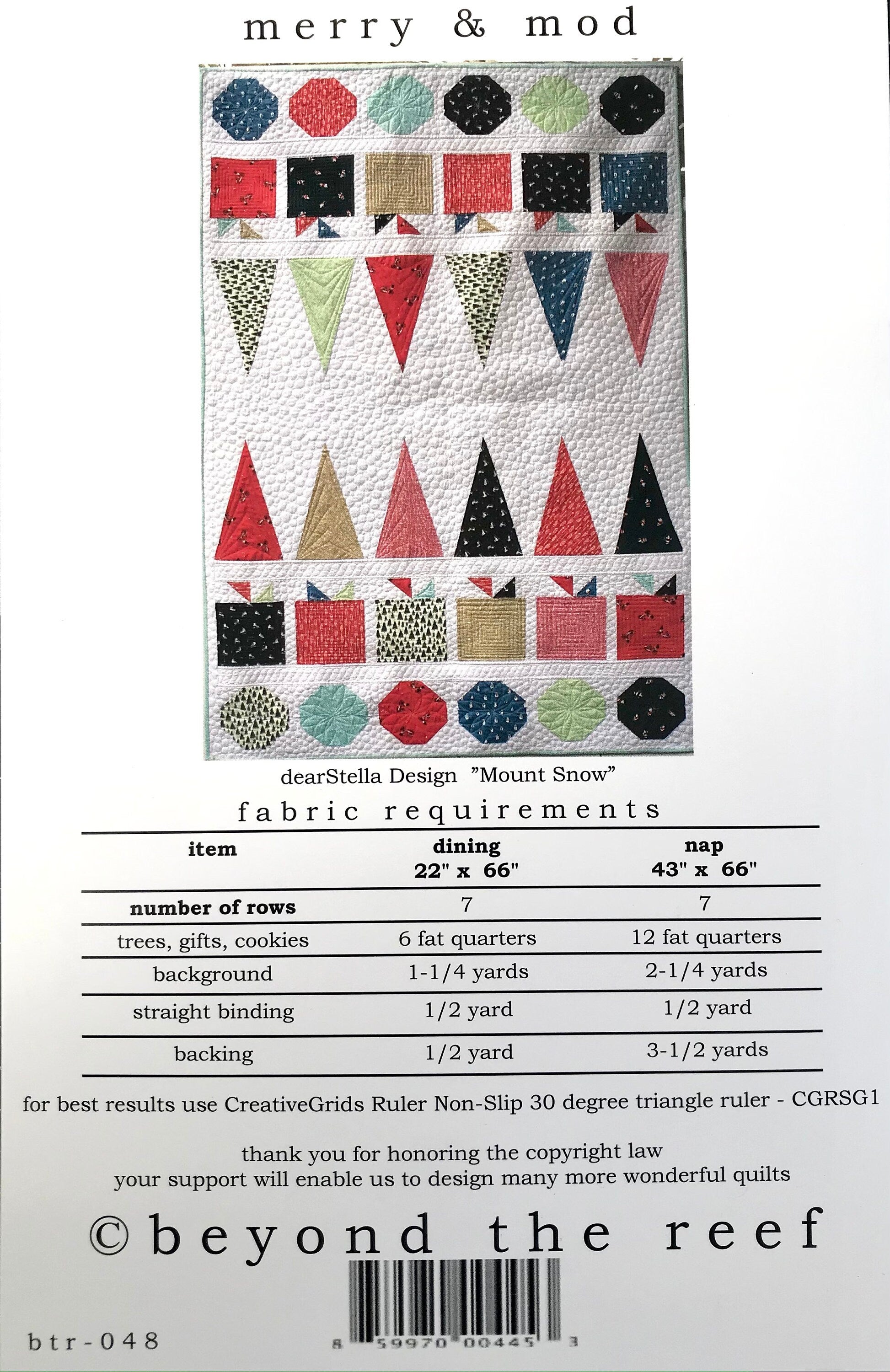 Merry and Mod quilt pattern beyondthereef Natalie Barnes Modern Quilting Modern Quilt Christmas Quilt