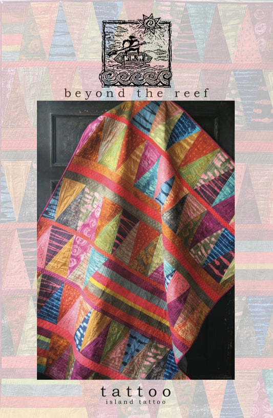 Tattoo quilt pattern by Natalie Barnes of beyond the reef patterns 57 x 77 Modern Patchwork Modern Quilting Quilt