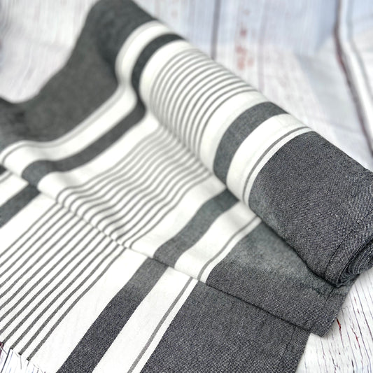 Lakeside 18 in Toweling by Pieces to Treasure Moda toweling by the yard BTY Black and White stripes 18 in wide 1 yard listing Moda