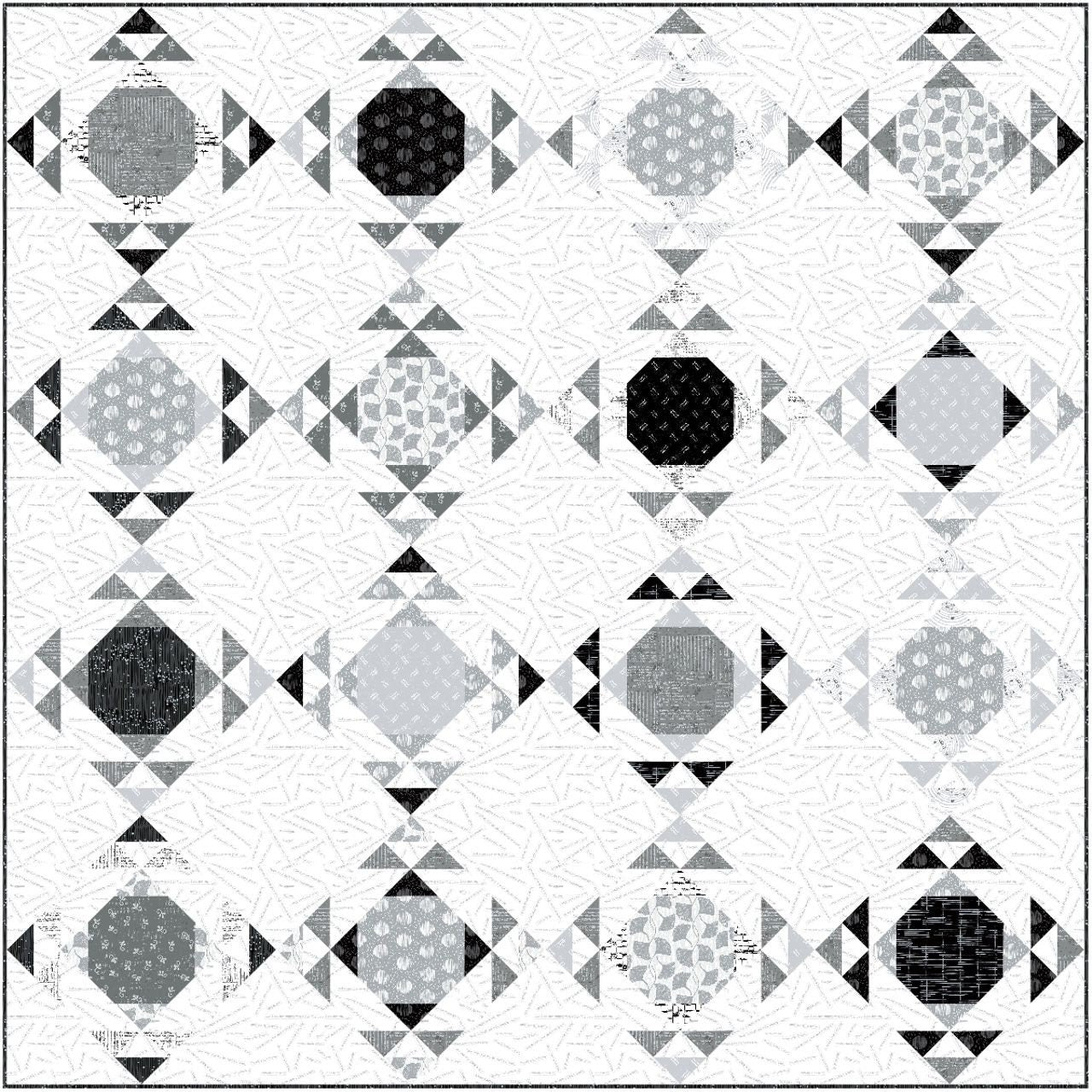 Makers Collage BTHY Blessings Black White 53232 4 Natalie Barnes for Windham Fabrics Low Volume fabric Quilting Cotton OEKO Tex Certified