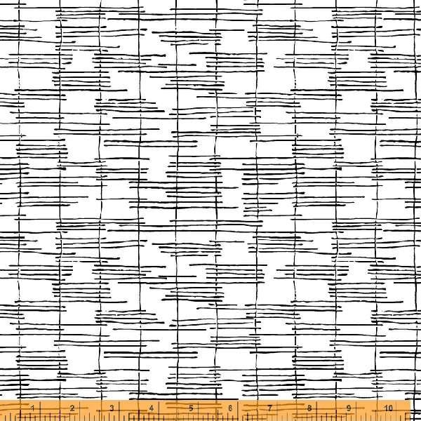 Makers Collage BTHY Trellis White 52013A 4 by Natalie Barnes for Windham Fabrics Low Volume fabric Quilting Cotton OEKO Tex Certified