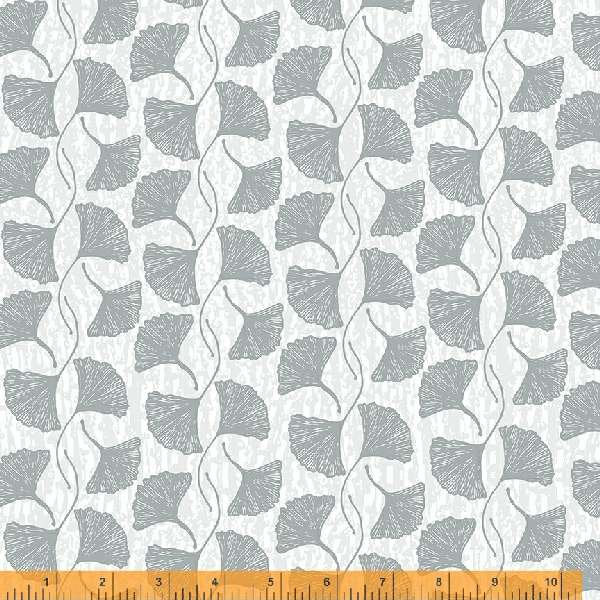 Makers Collage BTHY Ginko Leaf Gray 53231 3 by Natalie Barnes for Windham Fabrics Low Volume fabric Quilting Cotton OEKO Tex Certified