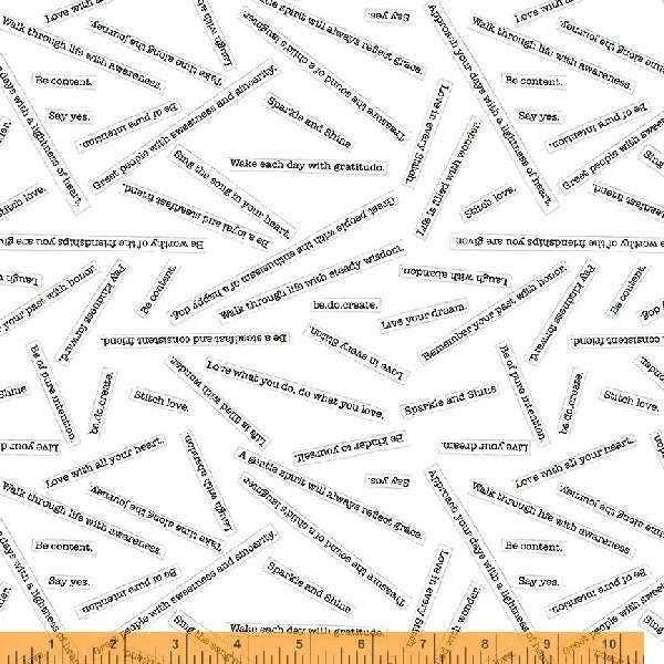 Makers Collage BTHY Blessings Black White 53232 4 Natalie Barnes for Windham Fabrics Low Volume fabric Quilting Cotton OEKO Tex Certified