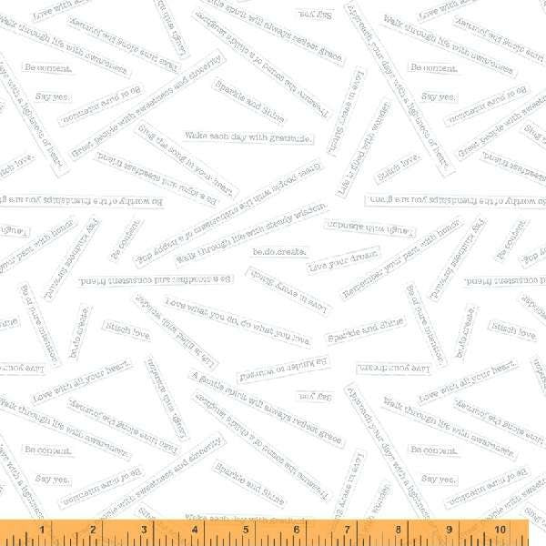 Makers Collage Blessings BTHY Gray White 53232 1 Natalie Barnes for Windham Fabrics Low Volume fabric Quilting Cotton OEKO Tex Certified